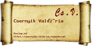 Csernyik Valéria névjegykártya